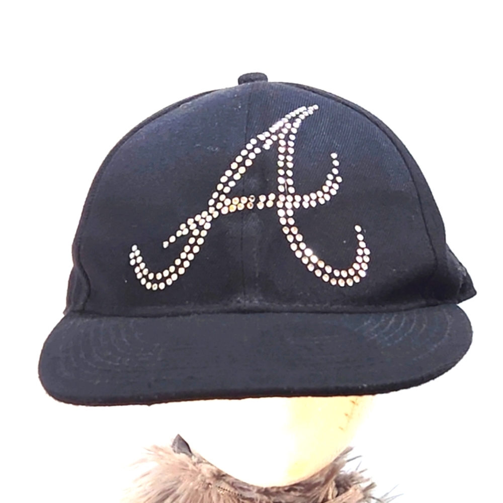 NEW ERA BLACK HAT ATLANTA BRAVES RHINESTONES SIZE 73/8-59CM